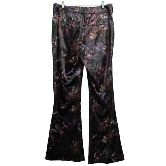 Scotch & Soda Velvet High Rise Flared Trousers Pants Multicolor Pockets 32 New - Picture 6 of 16